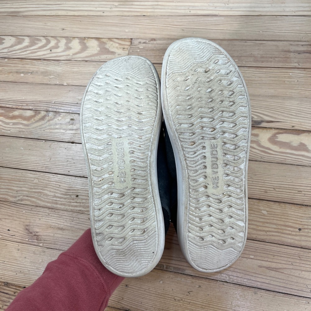 Hey Dude Wally Distressed Denim Studded Loafers womens 10 Grey Blue Slip On Shoe - Picture 9 of 10